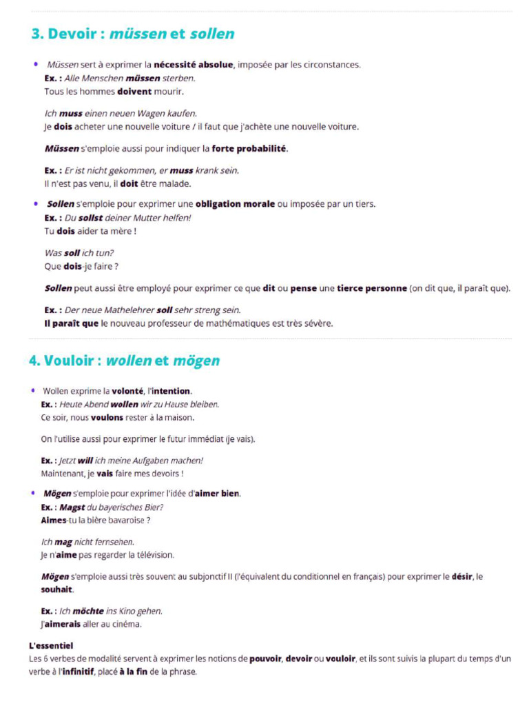 Verbes de Modalités 2 | PDF
