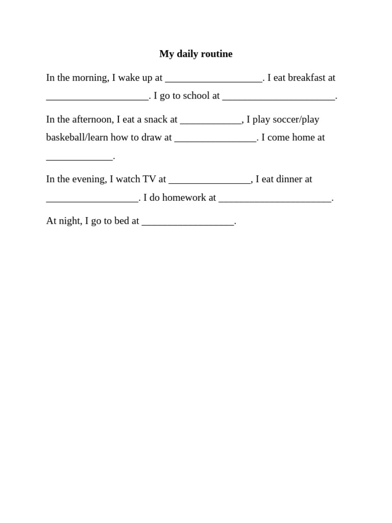 My Daily Routine Overview | PDF