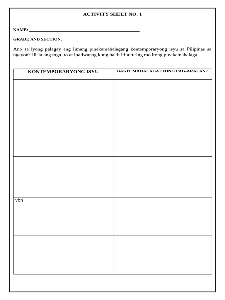 Activity Sheet No 1-4 q1 | PDF