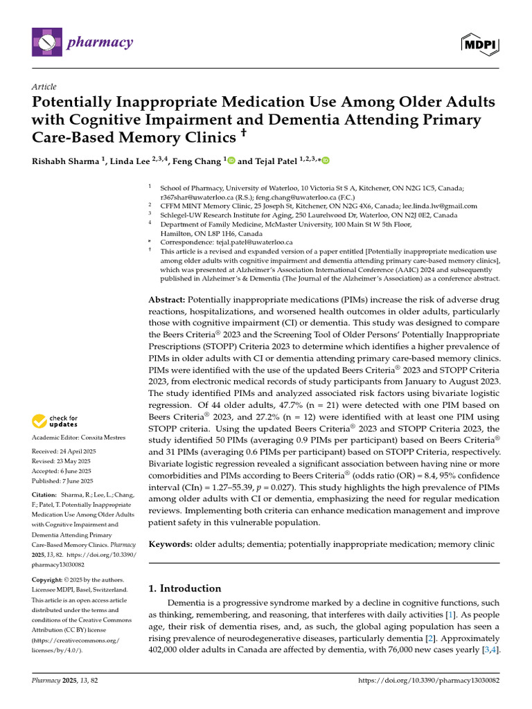 Inappropriate Medications in Dementia Care | PDF | Dementia | Geriatrics