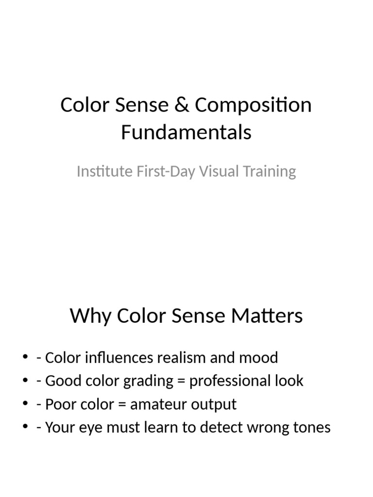 Color Sense and Composition Basics | PDF