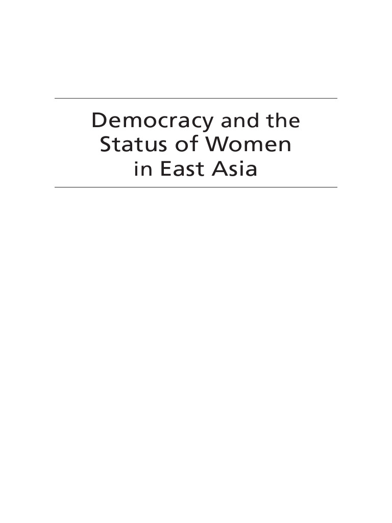 Women's Rights and Democracy in East Asia | PDF | Democratization ...