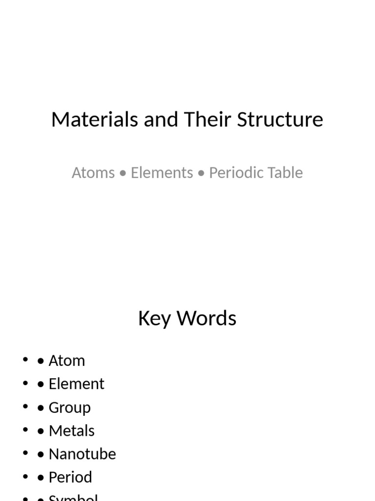 Materials and Structure | PDF