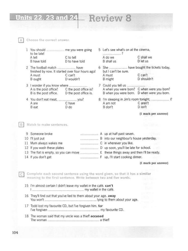 Intensive B1 Review 8 | PDF
