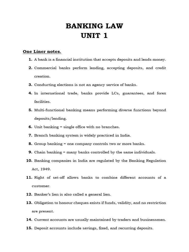 Overview of Banking Law Concepts | PDF | Banks | Transaction Account