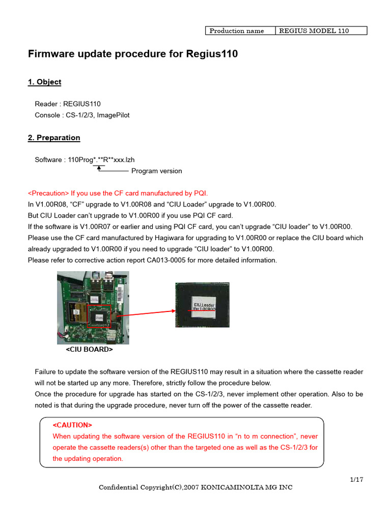 Regius 110 Firmware Update Guide | PDF | Computer Science | Computer ...