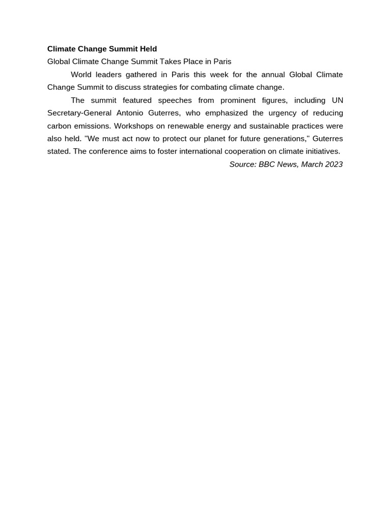 Examples of News Item 1 | PDF | Apple Inc. | Climate Change