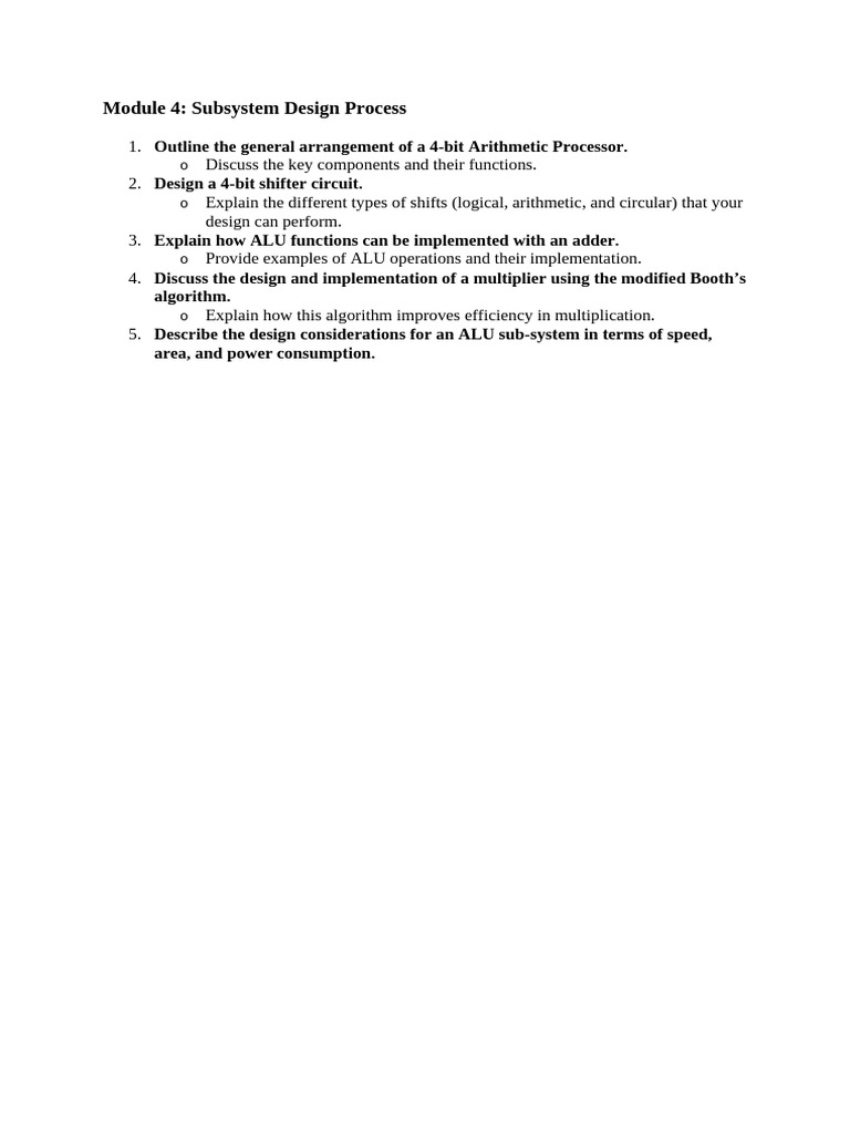 4-Bit Arithmetic Processor Design Guide | PDF