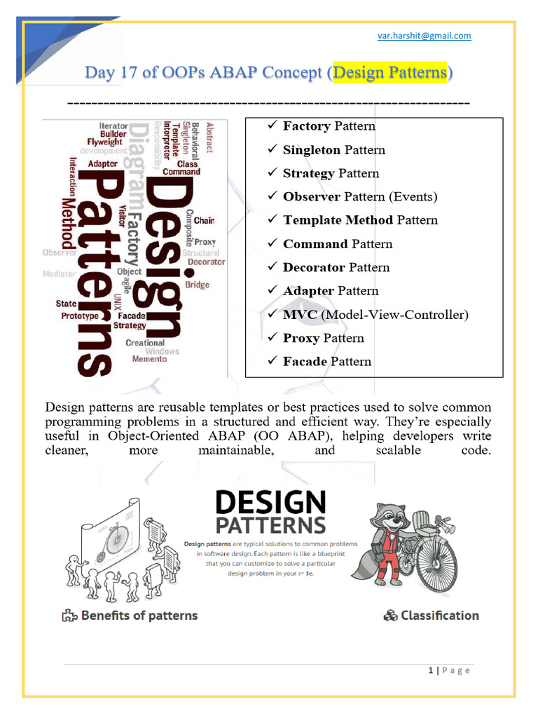 ABAP Design Patterns Overview | PDF | Model–View–Controller | Computing
