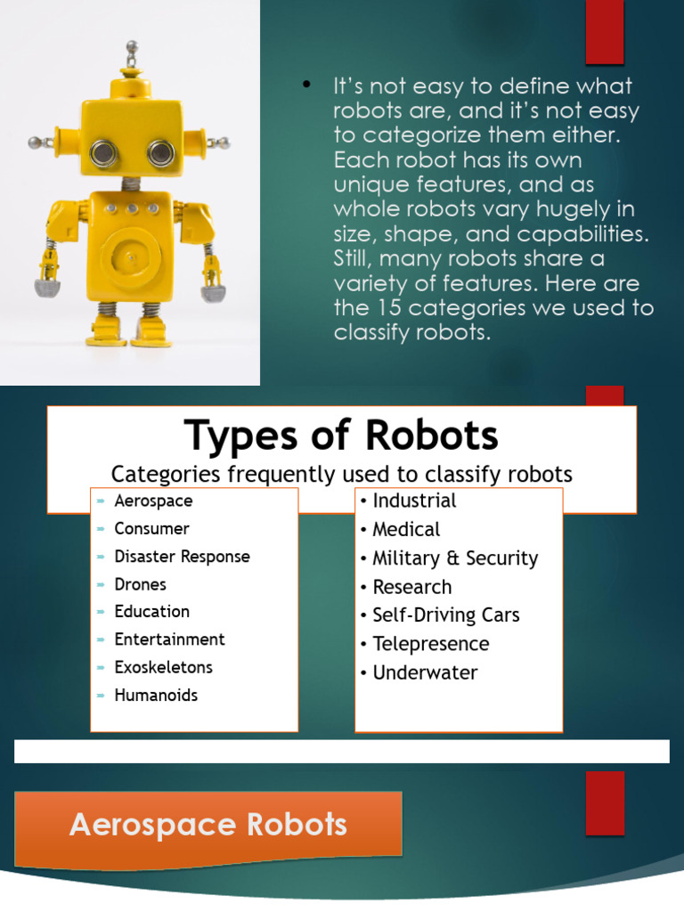 1 LESSON Types of Robots Student | PDF | Robot | Robotics