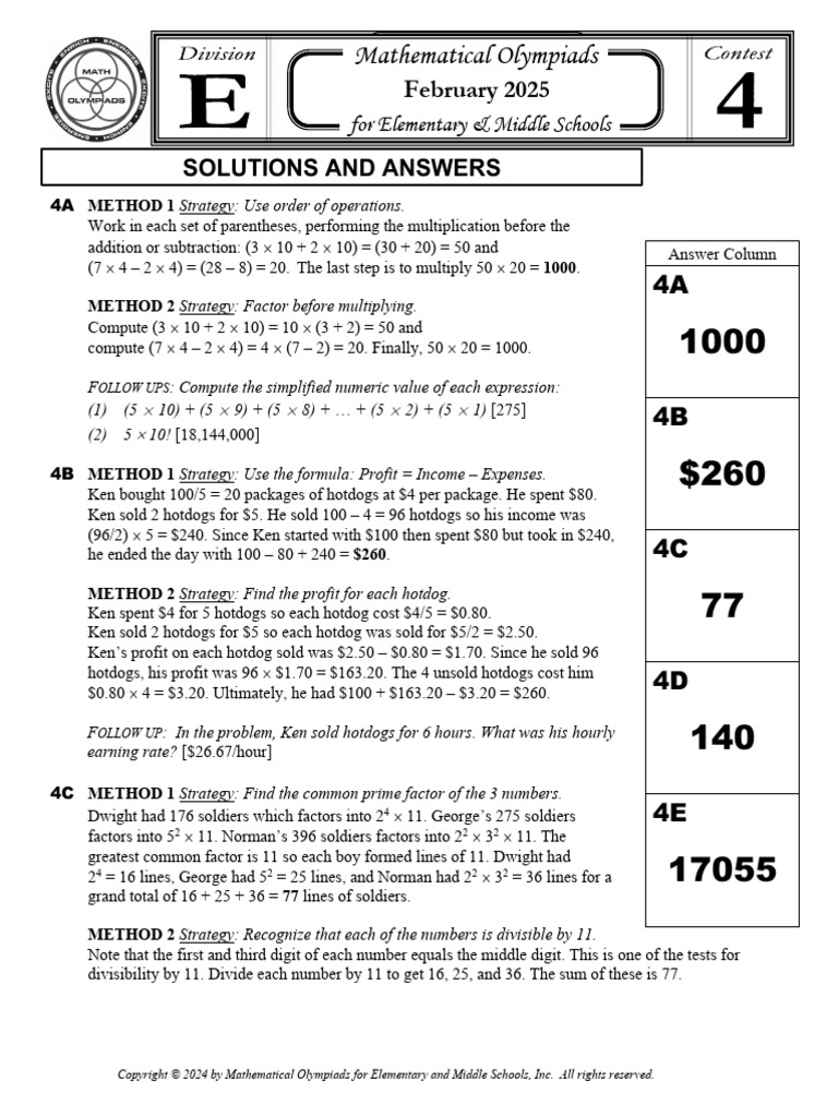 Math Olympiad Strategies for 2025 | PDF | Multiplication | Discrete ...