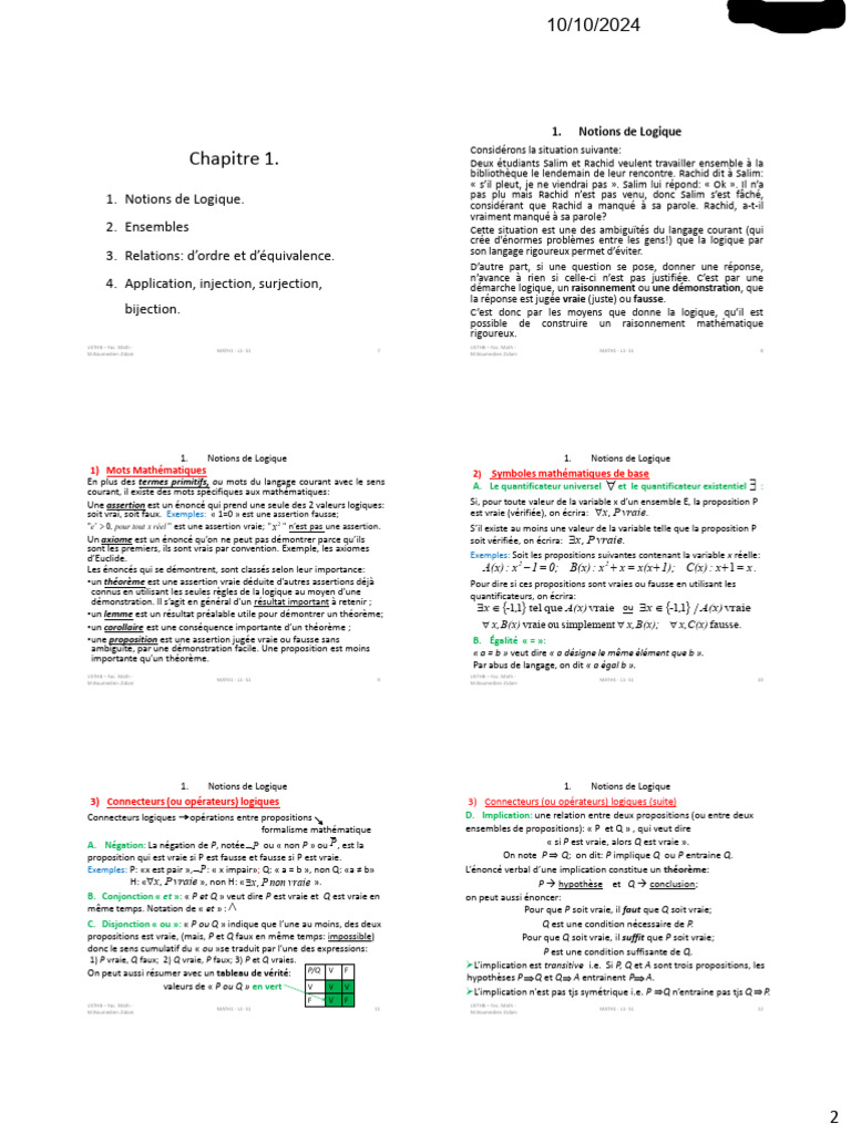 Notions de Logique et Mathématiques | PDF | Ensemble (Mathématiques ...