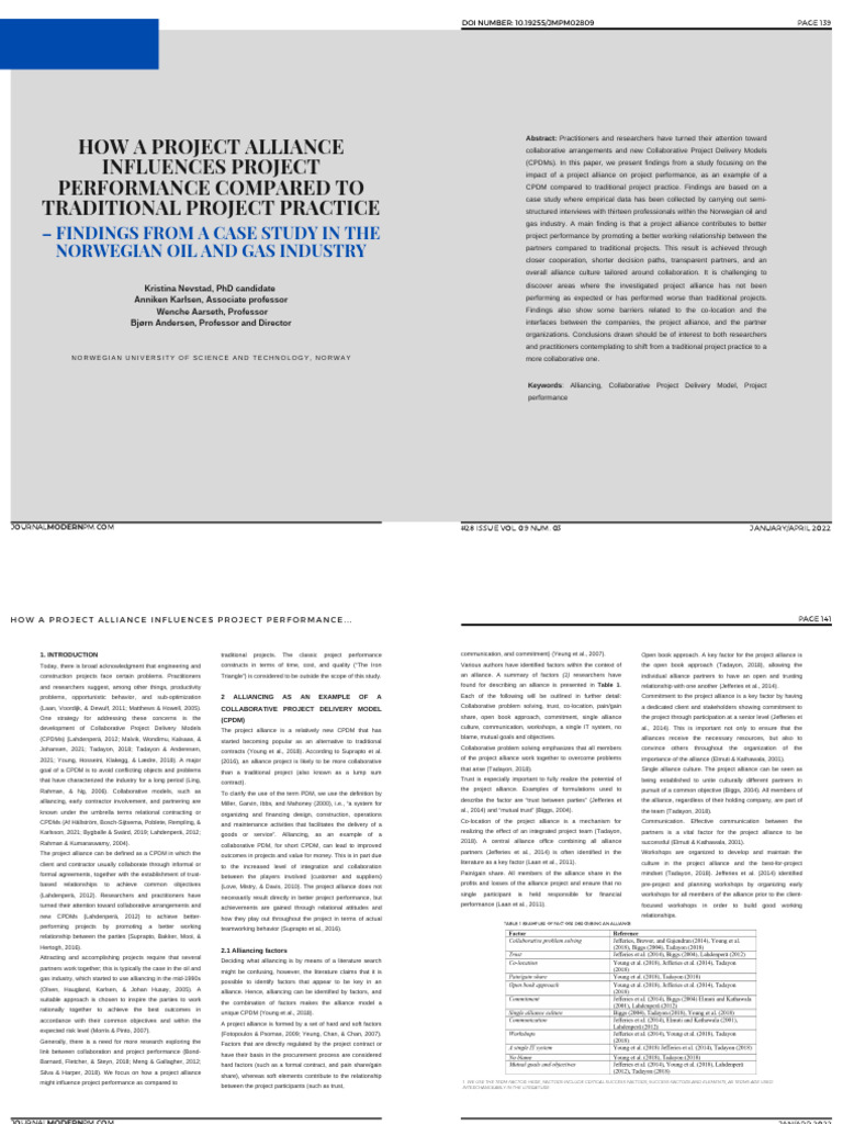 How A Project Alliance 4534 | PDF | Interview | Quantitative Research
