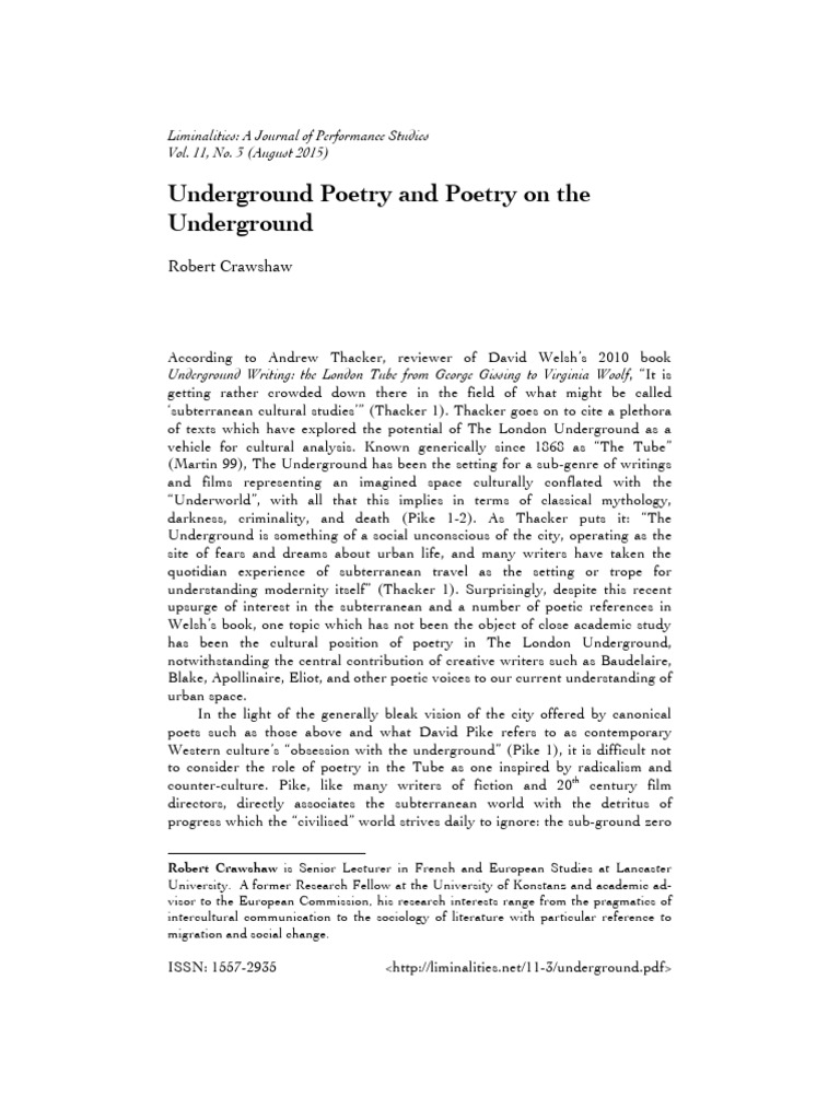 Underground Poetry in London’s Tube | PDF | Poetry