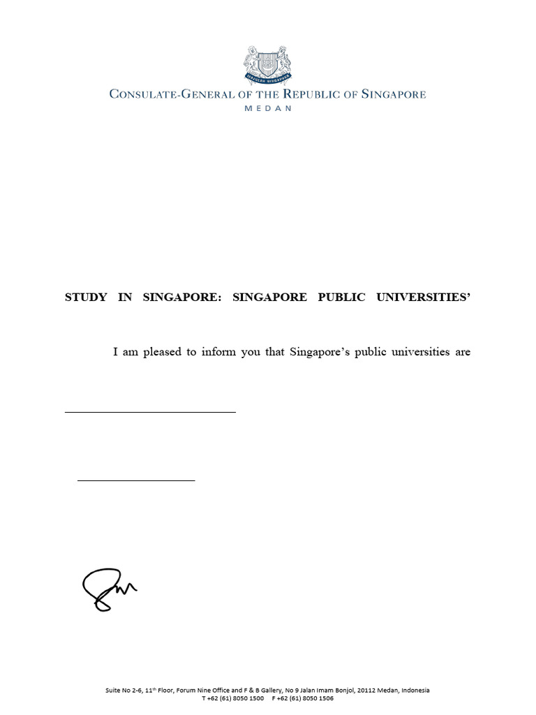 Singapore University Admissions Webinar 2025 | PDF