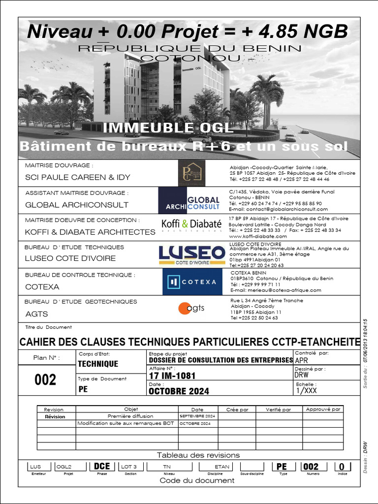 Cahier des Clauses Techniques - Etanchéité | PDF | Sécurité | Dessin ...