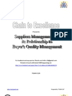 SCM Nugget - Supplier Management and Its Relationship To Buyer's Quality Management