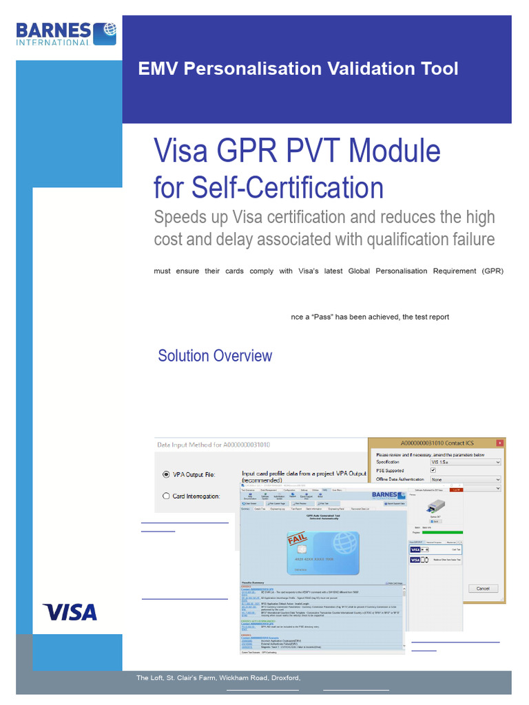 Visa GPR PVT Module for Certification | PDF | Visa Inc. | Emv