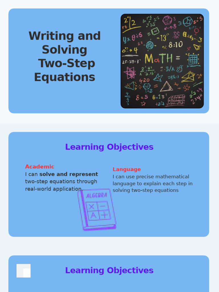 Presentation - Modeling Two-Step Equations | PDF | Multiplication ...