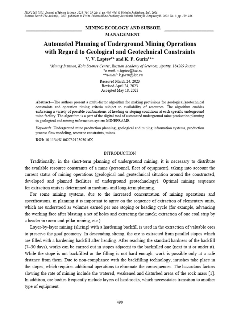 Automated Underground Mining Planning | PDF | Mining