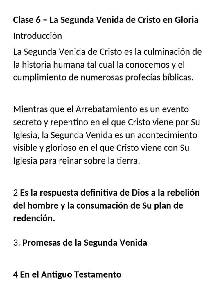 Segunda Venida de Cristo: Profecías y Signos | PDF | Segundo ...