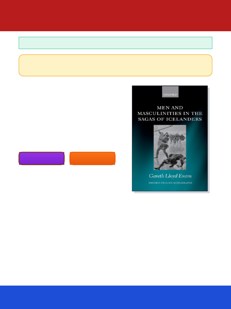 Men and Masculinities in The Sagas of Icelanders First Edition Evans ...