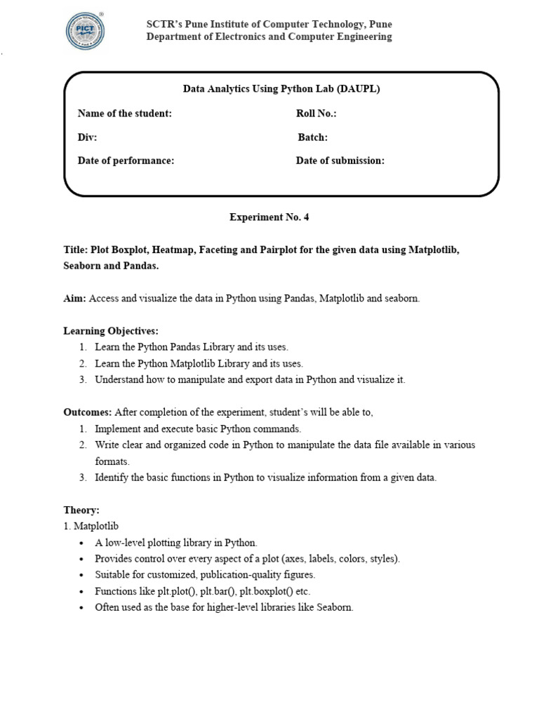 Data Visualization with Python Libraries | PDF | Data Analysis ...