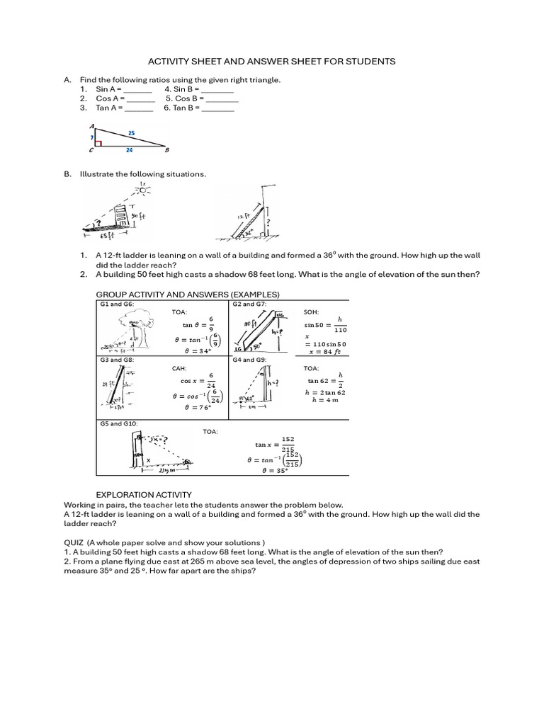 Activity Sheet and Answer Sheet For Students | PDF | Chess Openings ...