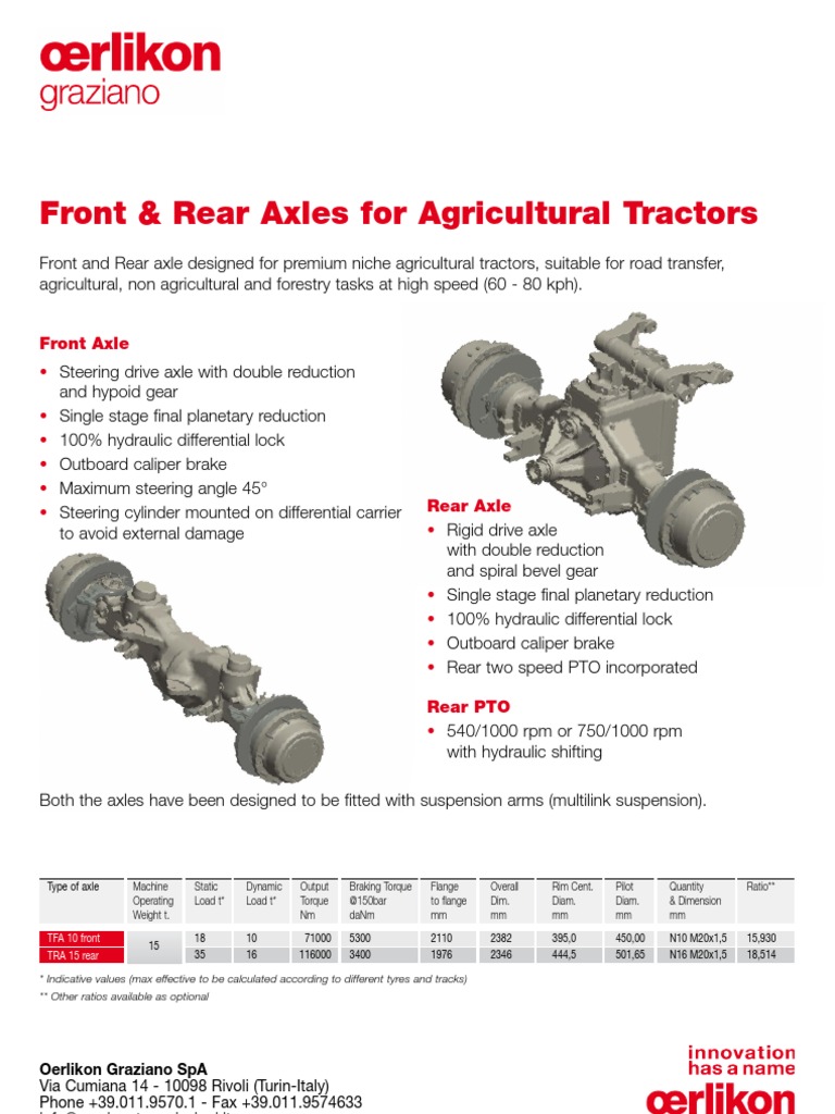 EN - AG - Front and Rear Axles | PDF