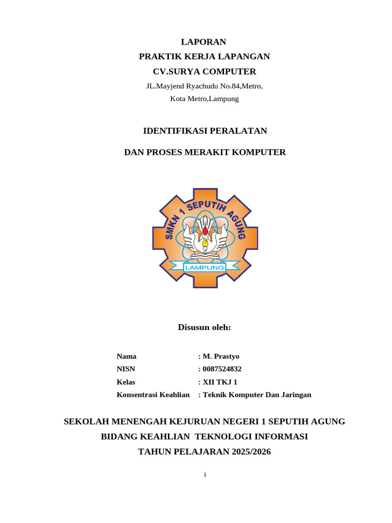Identifikasi dan Perakitan Komputer PKL | PDF
