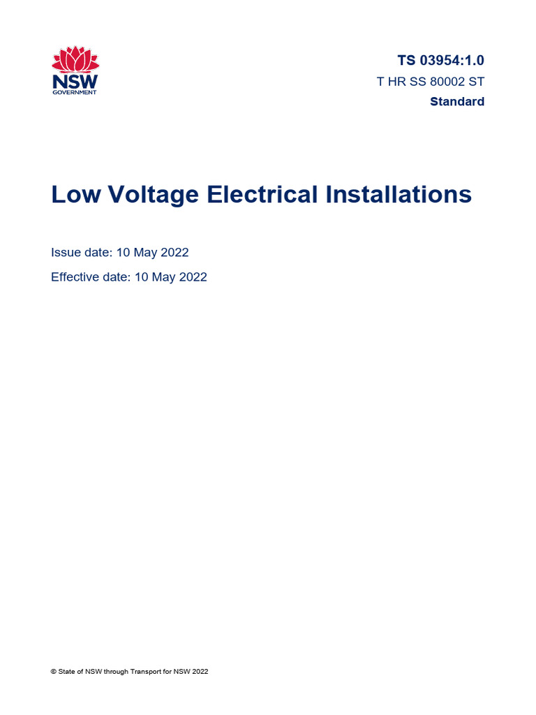 Low Voltage Electrical Installations Guide | PDF | Electrical Wiring ...