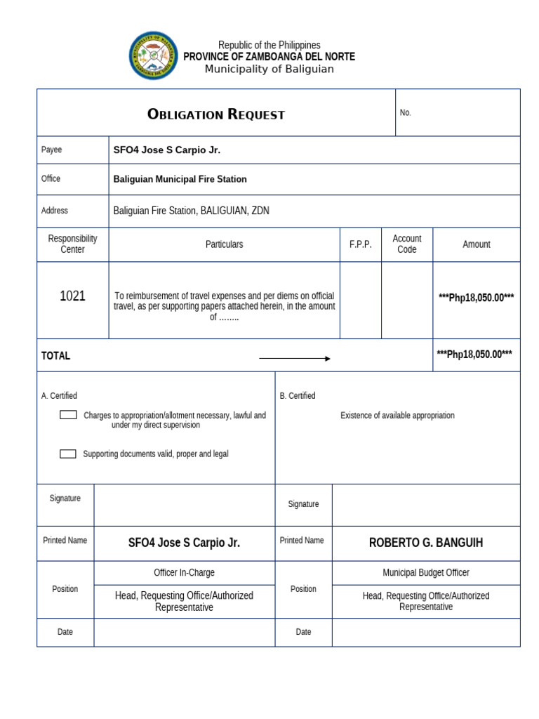 Obligation Request 2 | PDF