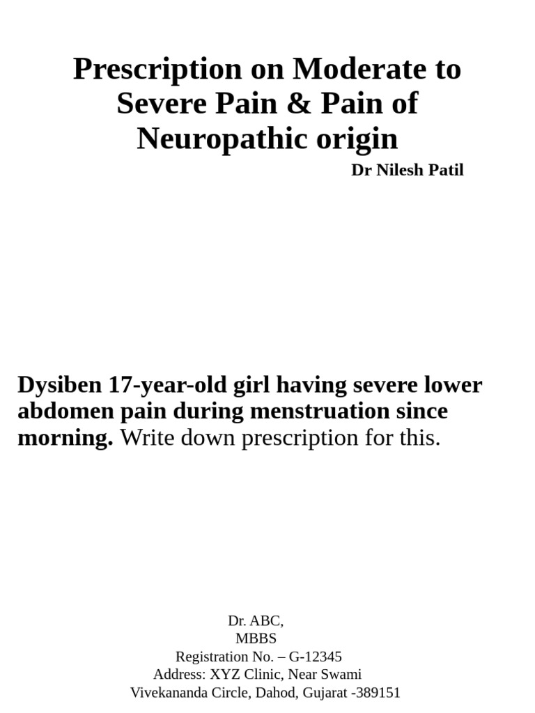Pain Management Prescriptions Guide | PDF | Peripheral Neuropathy | Pain