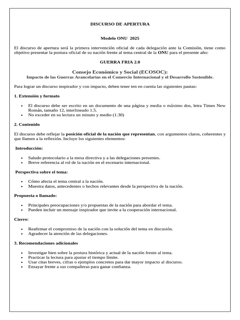 Consejo Economico y Social ECOSOC | PDF