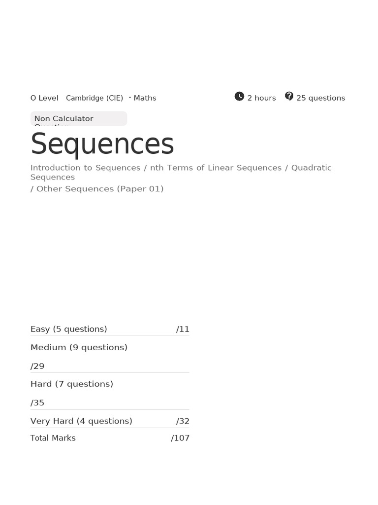 Sequences T9NVX52ShFbTwr7Z | PDF | Sequence | Arithmetic