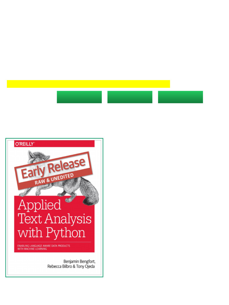(Ebook) Applied Text Analysis With Python: Enabling Language Aware Data ...
