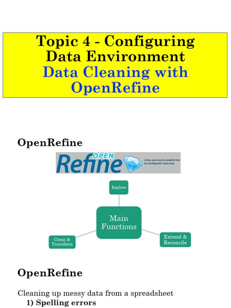 Topic 4 (I) - Data Cleaning With OpenRefine | PDF | Microsoft Excel ...