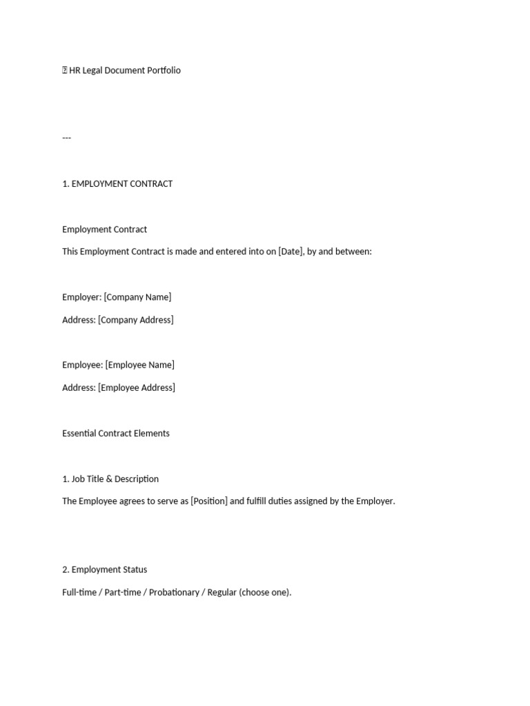HR Legal Document Templates Guide | PDF | Employment | Non Disclosure ...