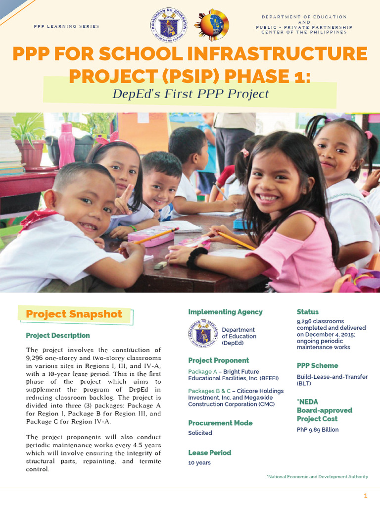 DepEd PPP School Infrastructure Project | PDF | Public–Private Partnership