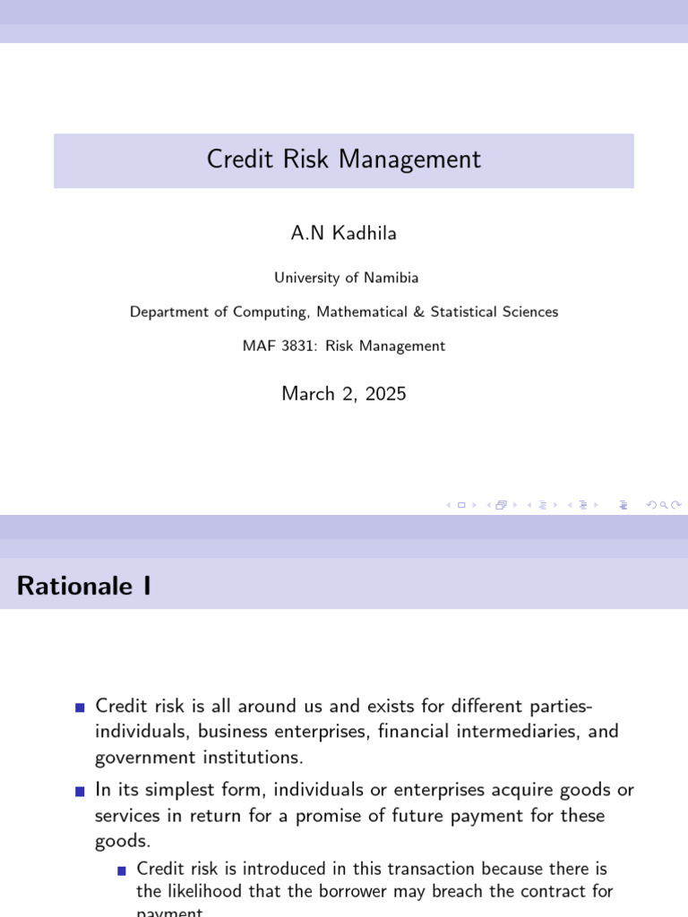 Comprehensive Credit Risk Management Guide | PDF | Credit Risk | Credit