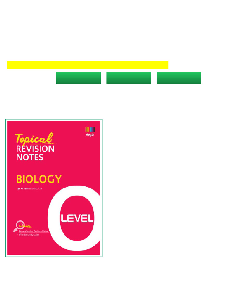 (Ebook) Topical Revision Notes Biology O Level by Lye Ai Fern ISBN ...