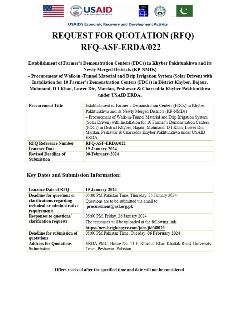 Job RFQ Asf Erda-022-Fv | PDF | Value Added Tax | Photovoltaic System