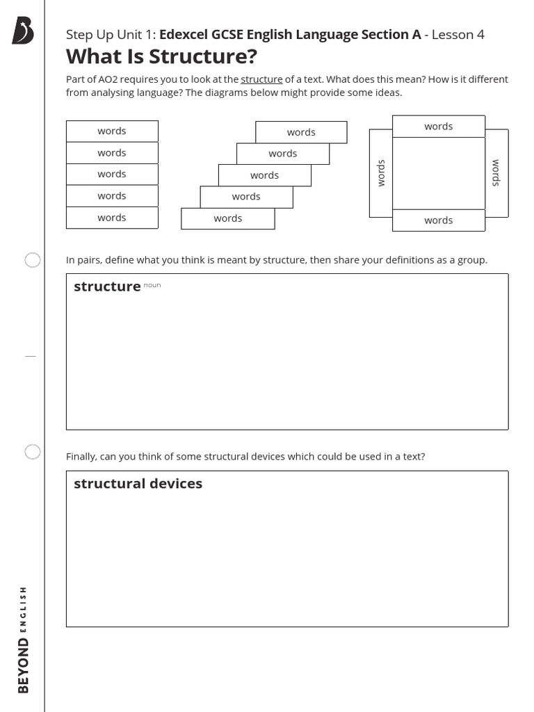 Understanding Text Structure in GCSE English | PDF
