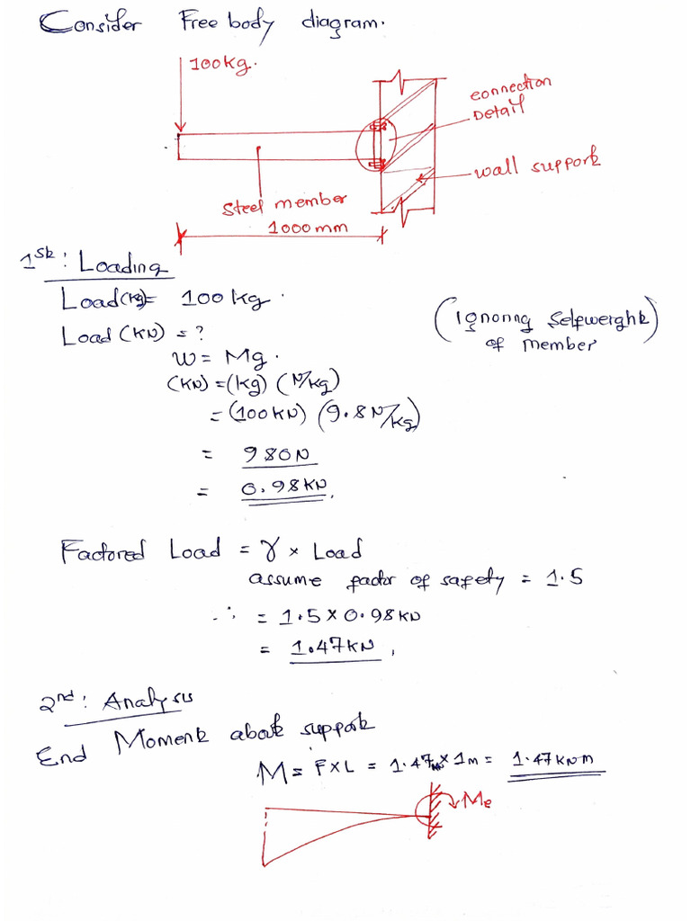Steel Plate Calculation - For Flowing Stairs | PDF