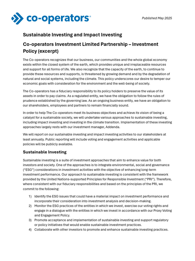 Sustainable Investing and Impact Investing - EN | PDF | Sustainability ...