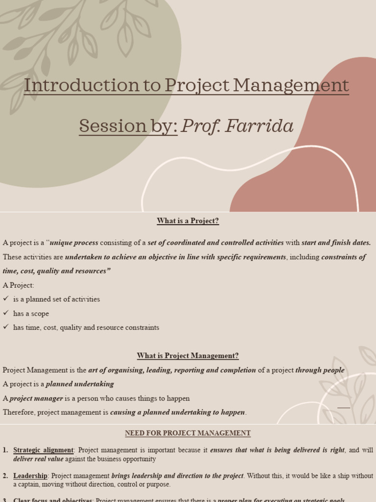 Introduction To Project Management | PDF | Project Management ...