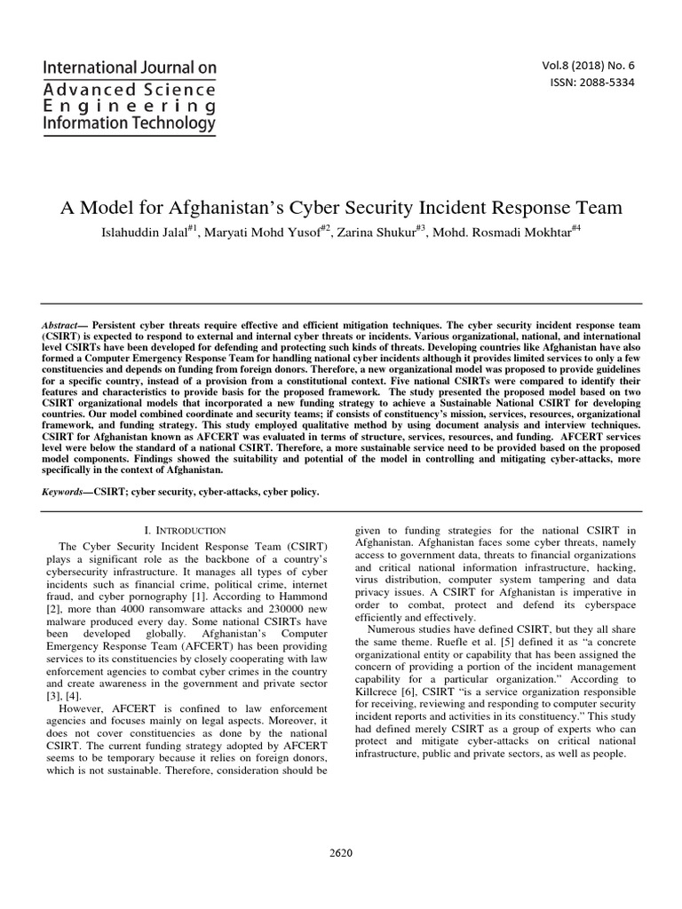 A Model For Afghanistan S Cyber Security | PDF | Computer Security ...