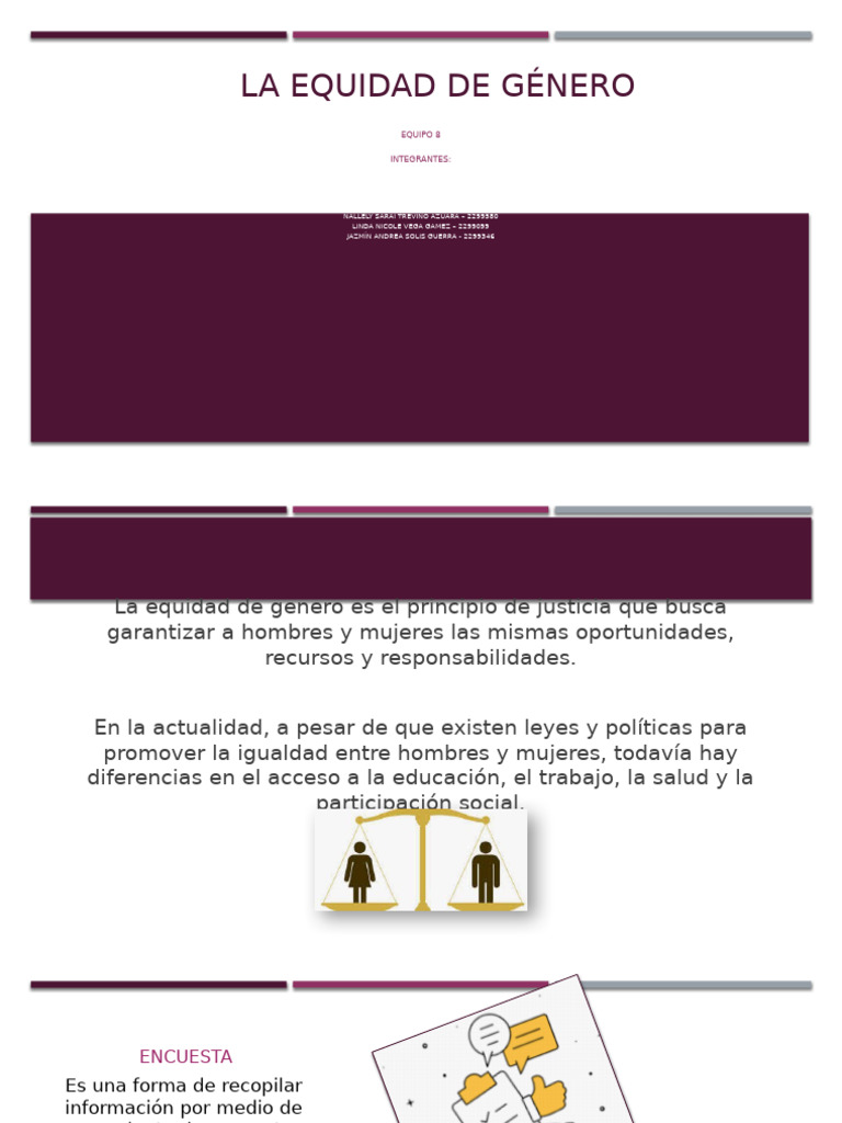 La Equidad de Género | PDF | Igualdad de género | Estudios de género
