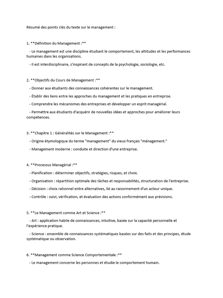 Management : Art, Science et Compétences | PDF | Commercialisation ...