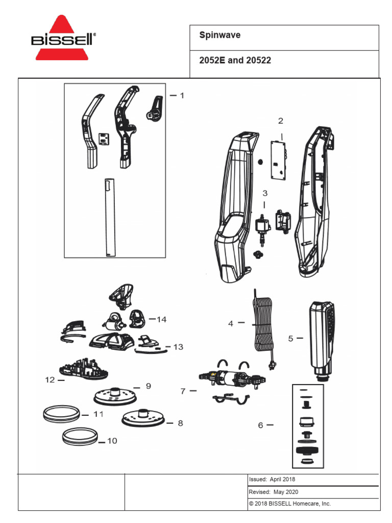 2052E & 20522 - Exploded View & Parts List | PDF
